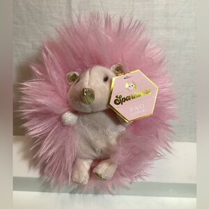 FAO Schwarz Sparklers Pink and Gold Plush Hedgehog Plush Toy with Tags